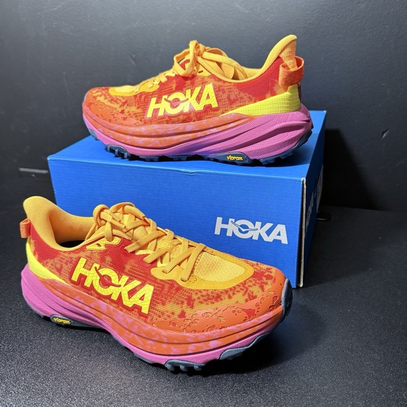 Hoka One One Speedgoat 6 Shoes Sherbet Beet Root orange Womens Sz 6 B Sneakers - Picture 4 of 16
